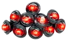 10x 3/4" Bullet Round Red LED Side Marker Lights for Trailer Truck Boat