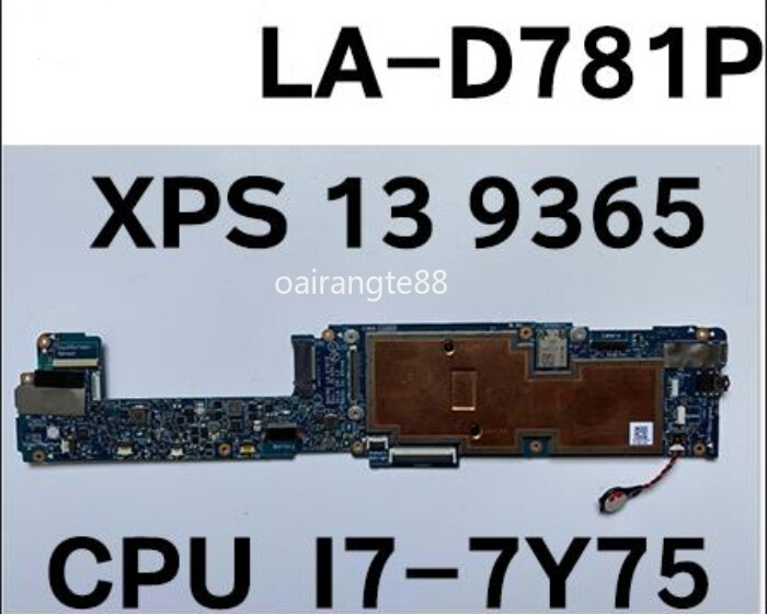 BAZ80 LA-D781P For Dell XPS 13 9365 Laptop Motherboard With