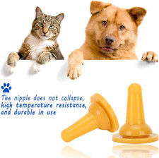 15Pcs Kitten Nipples for Nursing Feeding Bottle Nipple Pet Cat Dog Silicone S...