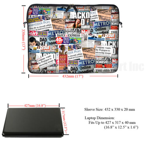 17" 17.3" Neoprene Laptop Notebook Computer Sleeve Bag Case 2805 - Picture 3 of 3