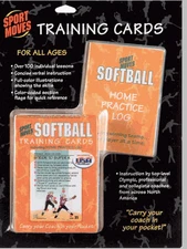 SOFTBALL training cards deck practice coach illustrated teach skills lesson aid