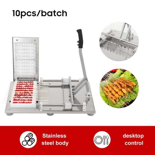 Commercial Stainless Steel BBQ Meat Skewer Machine Meat Skewer Threading Tool - Picture 2 of 19