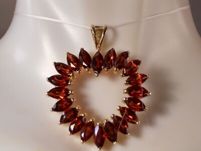 DESIGNER 10K YELLOW GOLD MARQUISE GARNET CLUSTER