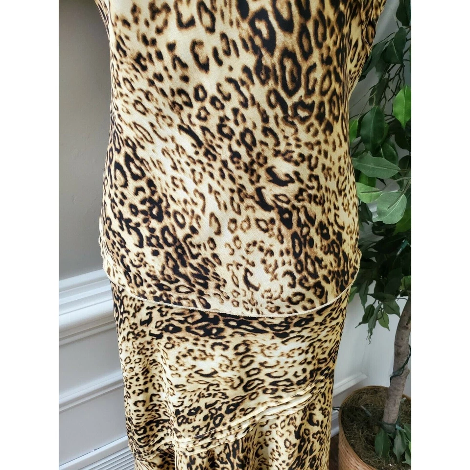 Studio 1 женщин Lepord печати полиэстер коротким рукавом Топ и юбка 2 изделия костюм 8 - Изображение 4 из 4