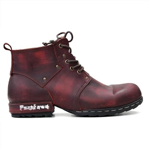 Motorcycle Boots Mens Size 11 Distressed Red Leather Mid Rise - NIB - Picture 2 of 6