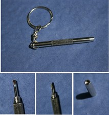 Schraubenzieher/Schraubendreher f&uuml;r Brille, 3 Funktionen Kreuz, Schlitz + Mutter