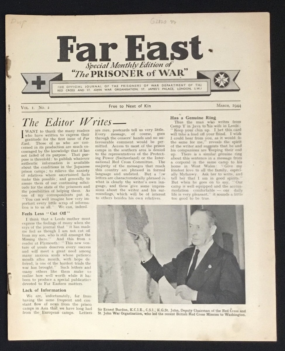 MALAYA -WW II NEWS PAPER =PRISONER OF WAR-RED CROSS =1944-VOL 1-02 