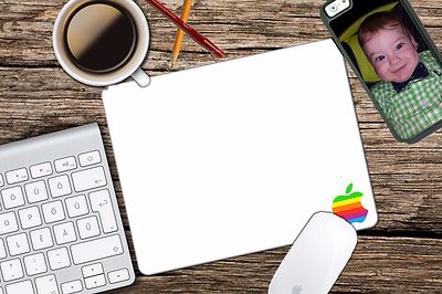 Vintage Apple Rainbow Retro Mac Mouse Pad Mousepad Home Office Free Shipping