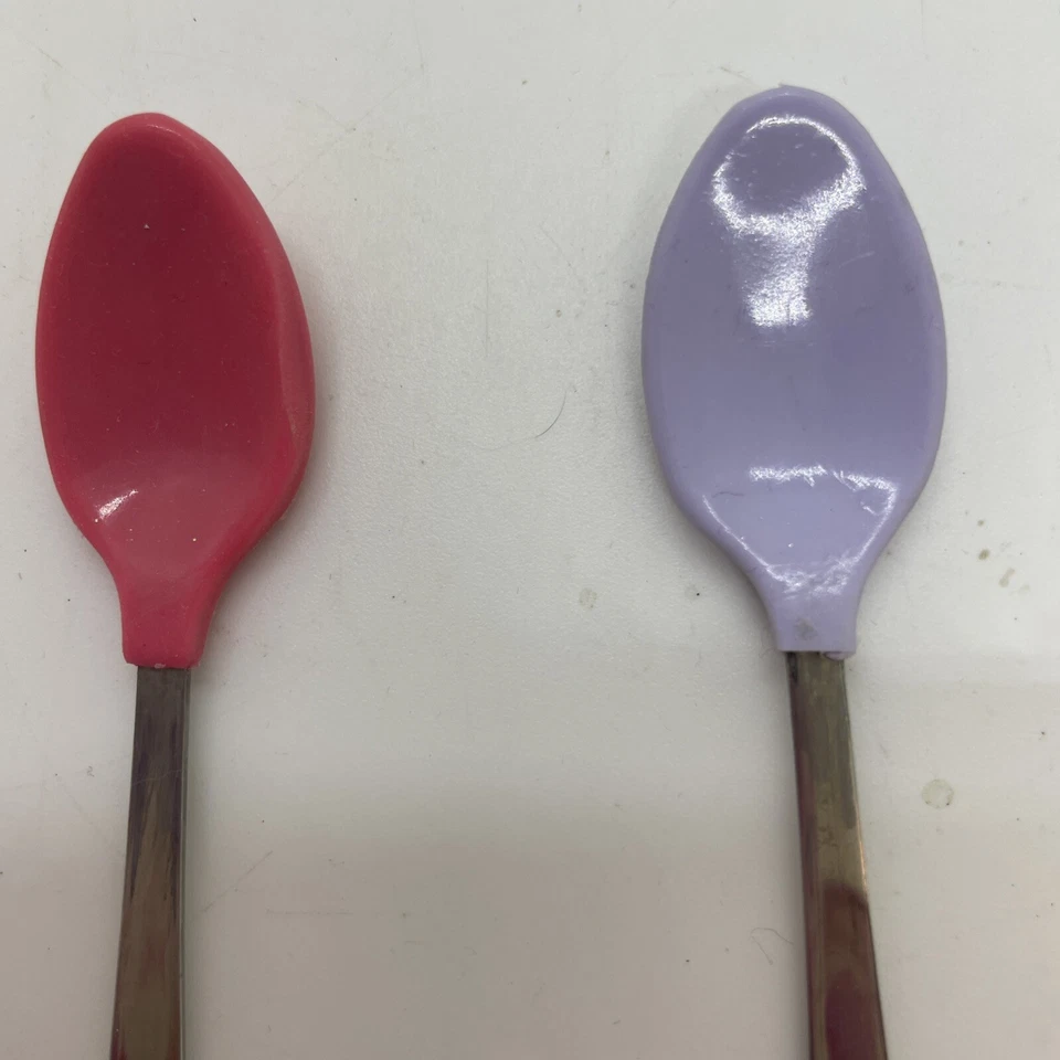 Utensilios cuchara silicona bebé Gerber punta suave rosa y púrpura Foto 3 de 4