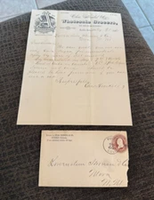 1886 ANHEUSER BUSCH BEER ST LOUIS ENVELOPE & LETTERHEAD AGENT COLORADO PUEBLO CO