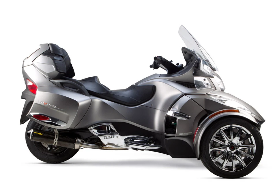 2014-2025 CanAm Spyder RT Two Brothers S1R fibra de carbono escape deslizable Can-Am Foto 2 de 3