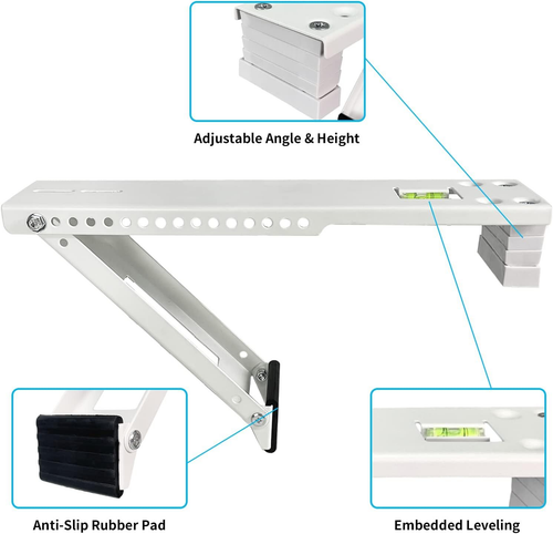 Foozet Light Duty AC Window Air Conditioner Support Bracket - Holds Up To 85 Lbs, Fits 2"-11" Walls, Installs From Inside