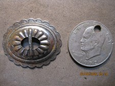 12 - 2  Vintage Western Saddle Silver OVAL Concho CRAFTS