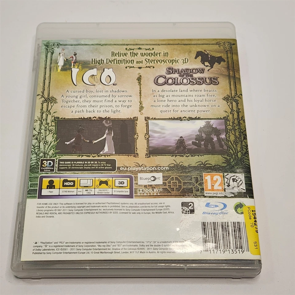 Playstation 3 Ico & Shadow Of The Colossus Classics HD PS3 Game Complete - Image 3 of 4