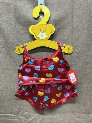 Build a Bear Conversation Candy Heart Love PJs Pajamas Sleepwear Teddy Sleep Set
