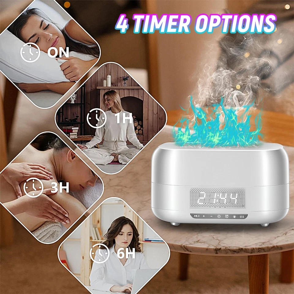 Ultrasonic Essential Oil Aroma Diffuser Humidifier Bluetooth Speaker Alarm Clock - Image 3 of 4