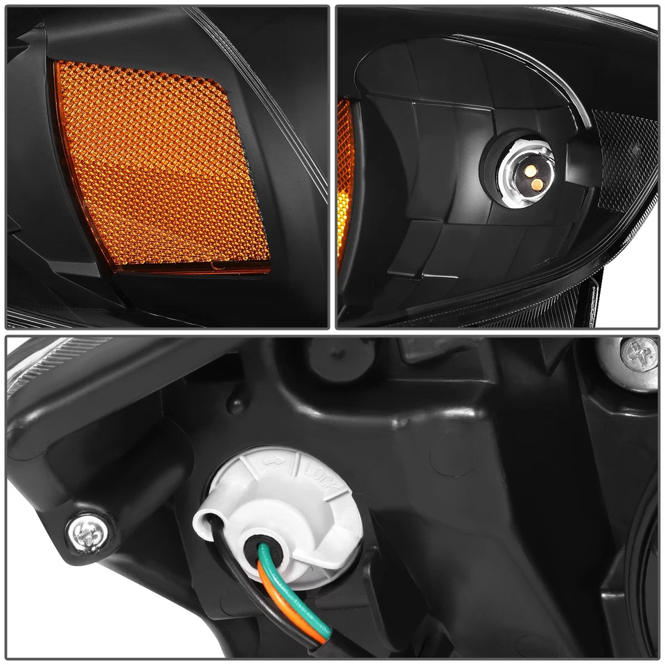 Для 2008-2011 Subaru Impreza черный корпус янтарный боковой проектор фары лампы - Изображение 4 из 4