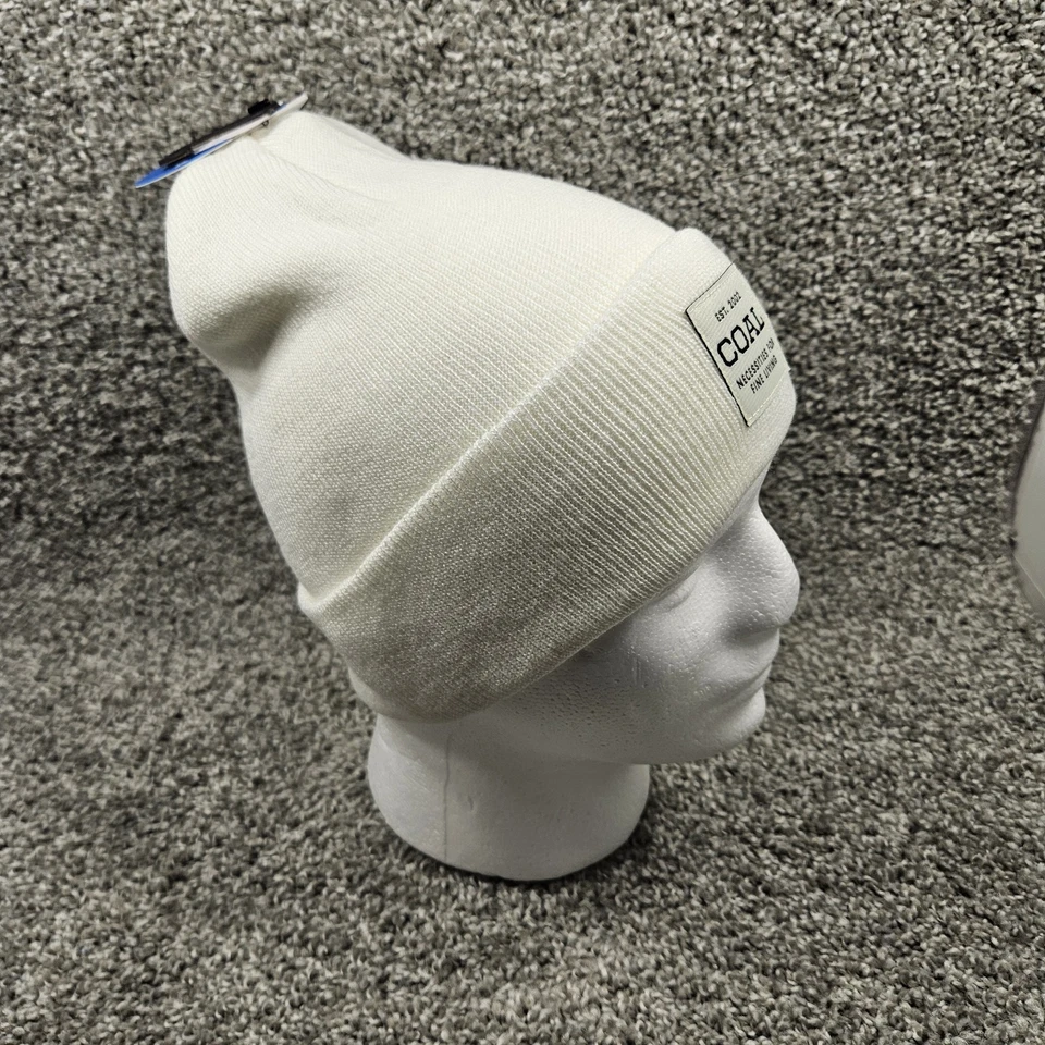 Uniforme de carbón de longitud media tejido puño gorro calce blanco unisex talla única para la mayoría Foto 4 de 4