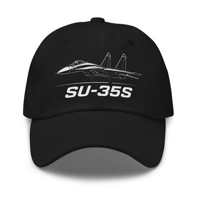 Su-35S Flanker-E Fighter Jet Dad Hat   Adjustable Aviation Cap
