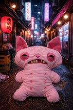 18" Fuggler Sphinx BIG FUGG Wrinkle McStinkles Hairless Cat Pink Plush ToyXL