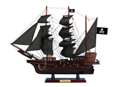 Wooden Caribbean Pirate Black Sails Model Ship 20''