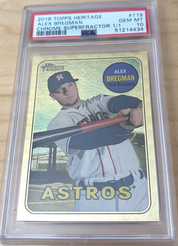 Alex Bregman 2018 Topps Heritage Chrome Superfractor Card #119 1/1 PSA 10