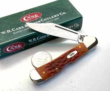 Case XX USA OLD VERSION Yr 2000 Mini Copperlock Brown Chesnut Bone Knife CA133