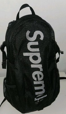 SS20 Supreme Schwarzer Backpack Cordura Tasche Mesh Rucksack