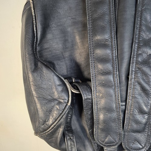 FRYE Black Leather Backpack Drawstring Flap Closure - Picture 7 of 11