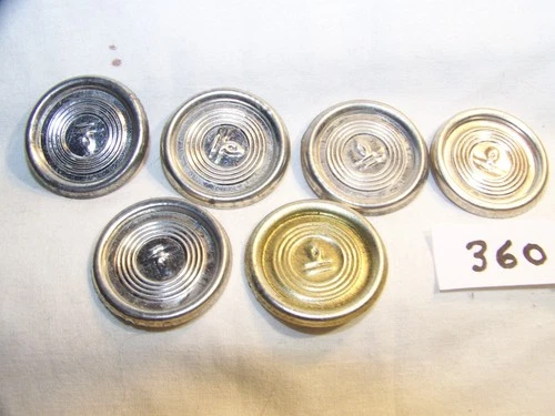 360. Vintage Louis Marx 6 Tin  Toy hubcaps Parts,used