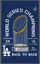 Los Angeles Dodgers 2025  Back 2 Back World Series Champions 3x5 Ft Flag Banner
