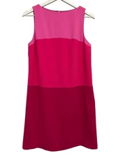 Trina Turk Dress Womens 2 Pink Colorblock Sleeveless Shift Lined USA Mini