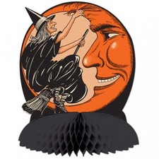 Vintage Halloween Witch Moon Centerpiece 10" Paper Halloween Party Decorations
