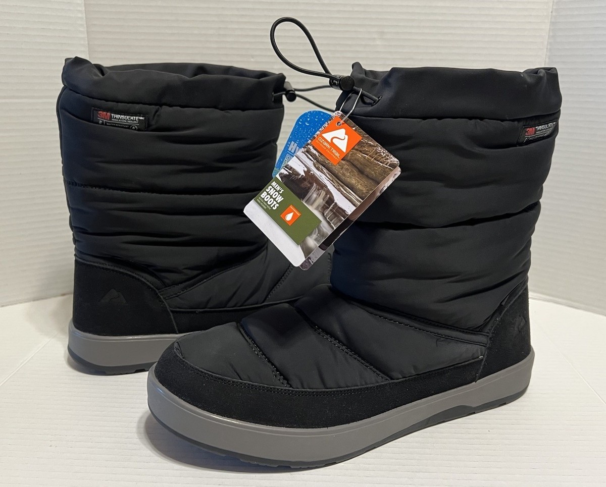 NEW OZARK TRAIL Mens Puffer Snow Boots Size 11 Black 