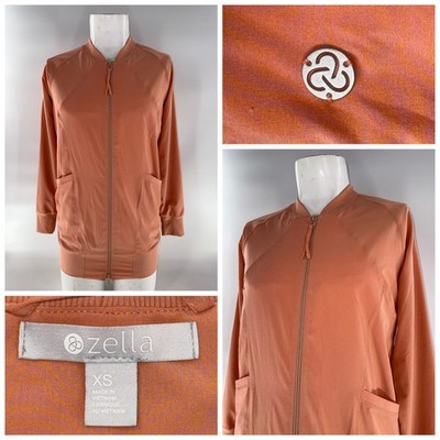 Zella Full Zip Jacket Women s XS Orange Polyester Spandex YGI G5-44
