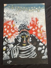 PAUL KLEE disegno e quadro su carta vecchia firmato timbrato vintage