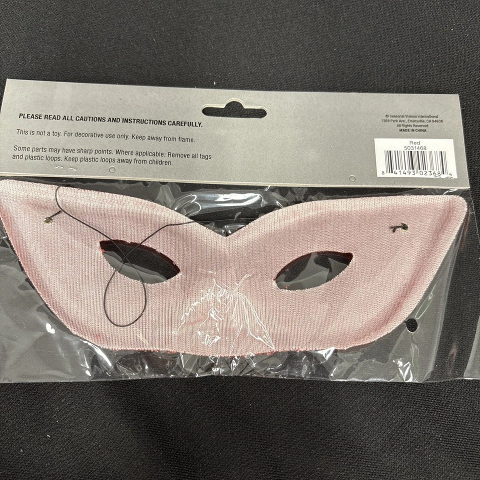 Red Harlequin Mask Adult Halloween Accessory - Image 2 of 4