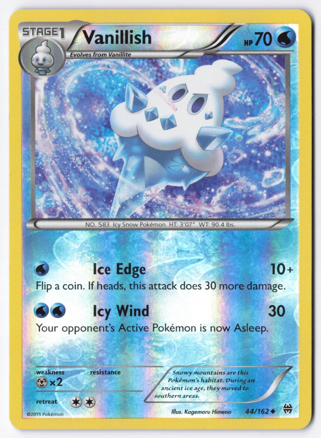 Vanillish Reverse Holofoil Uncommon XY - BREAKthrough 44/162 NM