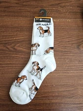 Women's Size Medium (6-11) For Bare Feet Beagle Socks-NWT