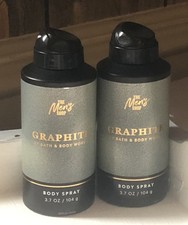 Set 2 Bath  Body Works Men Graphite Fragrance Body Spray Sage Bergamot Woods