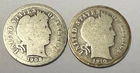 2 X BARBER Dime 1908/1910 Silver Lot 873