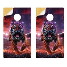 FADEPROOF Tigers Cornhole Board Wraps Laminated / Football