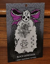 Halloween Black Expression Temporary Tattoos Designs Costume Party NEW