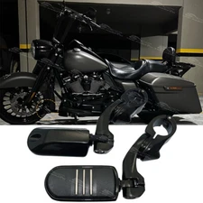 1 1/4" Highway Foot Pegs Rest w/Clamp Mounts For Harley Touring Heritage Softail