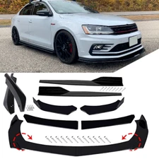 For Volkswagen Jetta Front Bumper Lip Splitter Lower Spoiler Body Kit Glossy