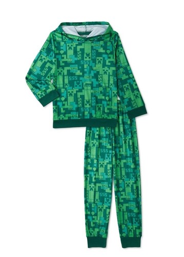 NEW With Tags - Minecraft Hooded Boy's Pajama Set Size 4-5
