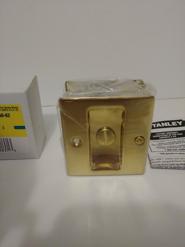 New Stanley Pocket Door Latch #40-4010 Polished Brass. - Picture 5 of 9