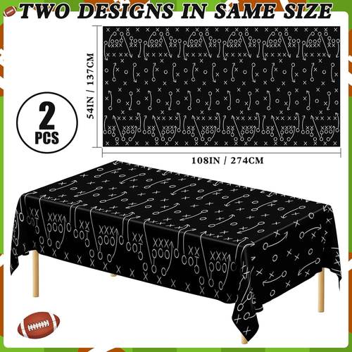 2PCS Disposable Football Tablecloths, Plastic Table Runners for Game Day - Picture 2 of 12