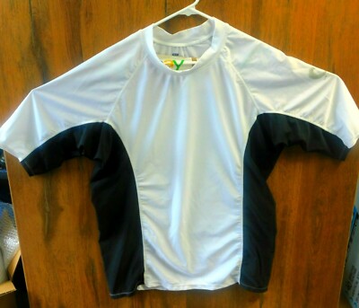 Route 66 UV Protection White With Black Tram  Shirt Size L