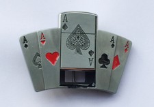 Vintage 5A Poker Series Ace Of Spade Gambling Lighter Alloy Fashion Belt Buckle